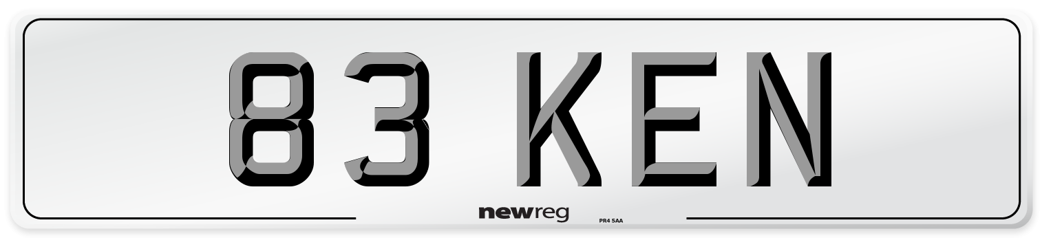 83 KEN Number Plate from New Reg